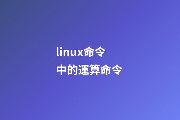 linux命令中的運算命令 (linux命令中的運算命令有哪些)-第1張-觀點-玄機派